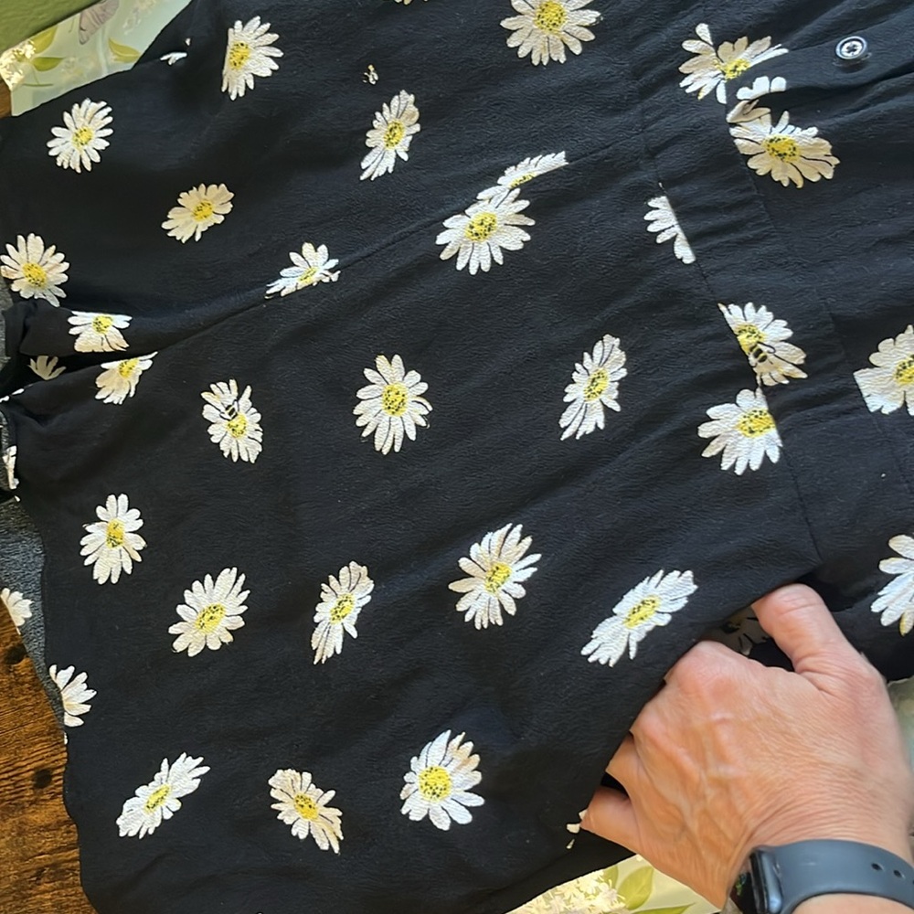Kate Spade Black Daisy Dot Crepe Romper - Picture 13 of 16